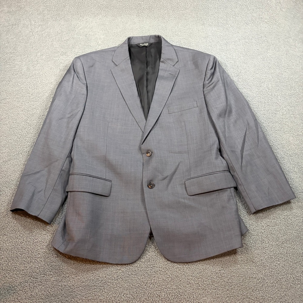 Jos A Bank Suit Jacket Mens 46S Gray Traveler Collection Tailored Fit 100% Wool